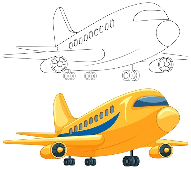 Ilustración de avión de dibujos animados coloridos