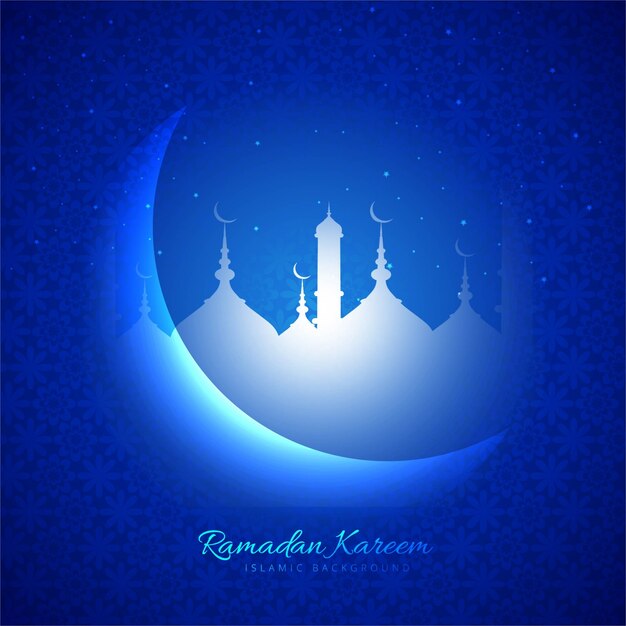 Ilustración azul de ramadan kareem