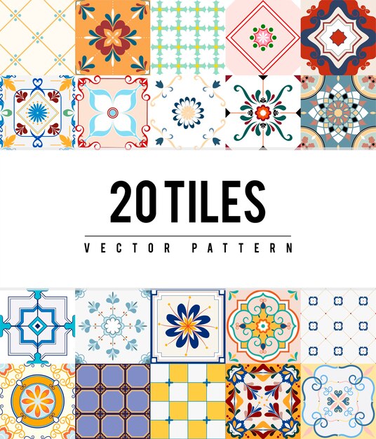 Ilustración de azulejos con textura patrón