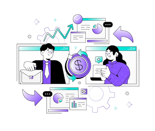 Ilustración b2b degradado