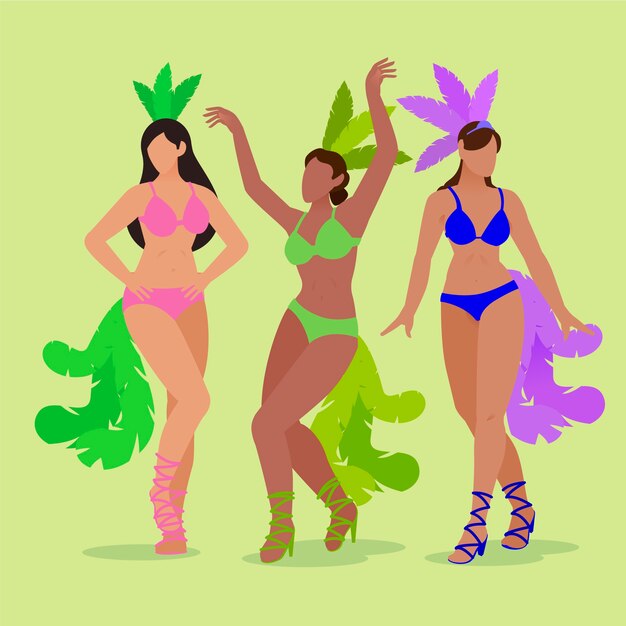 Ilustración con bailarina brasileña
