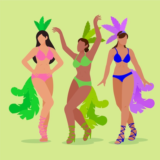 Ilustración con bailarina brasileña