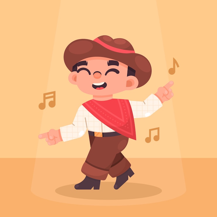 Vector gratuito ilustración de baile de personaje gaucho de diseño plano