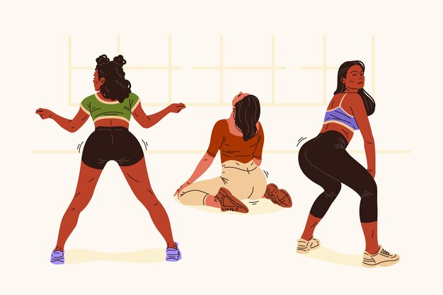 Ilustración de baile twerk dibujado a mano