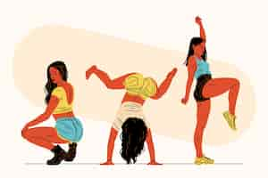 Vector gratuito ilustración de baile twerk dibujado a mano