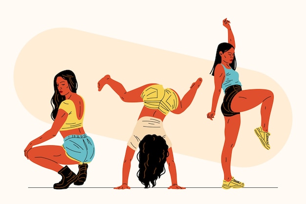 Ilustración de baile twerk dibujado a mano