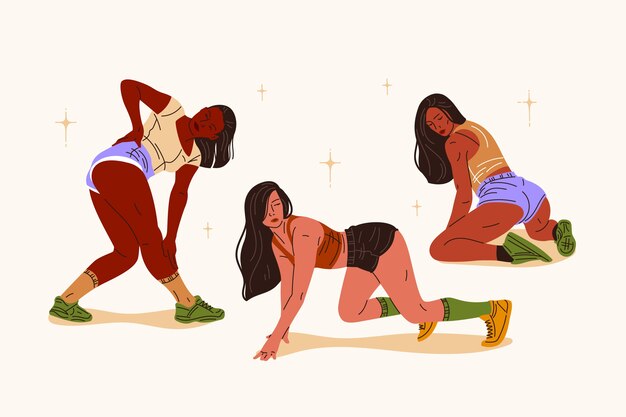 Ilustración de baile twerk dibujado a mano