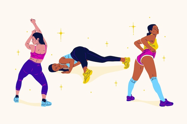 Ilustración de baile twerk dibujado a mano