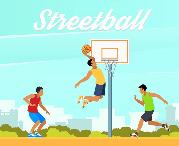 Ilustración de baloncesto callejero