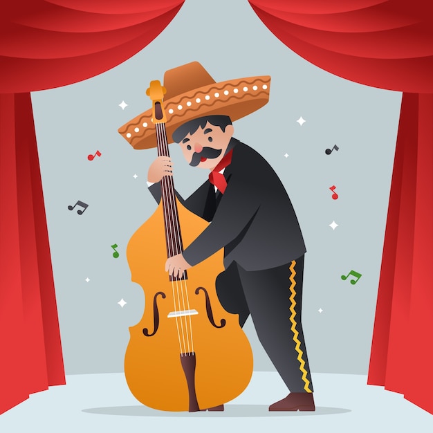 Vector gratuito ilustración de banda de música latina degradada