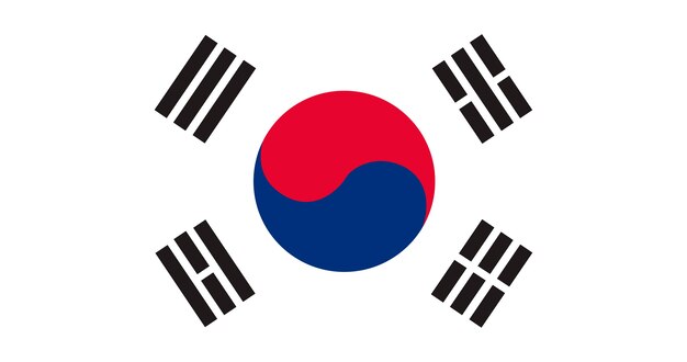 Ilustración de la bandera de Corea del Sur