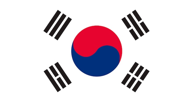 Ilustración de la bandera de Corea del Sur