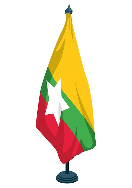 Vector gratuito ilustración de la bandera de myanmar