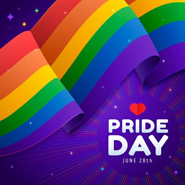 Ilustración de bandera plana del día del orgullo