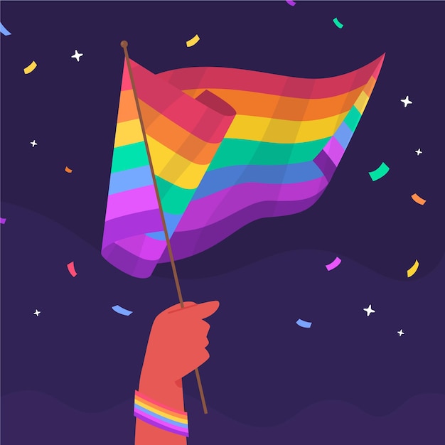 Ilustración de bandera plana del día del orgullo