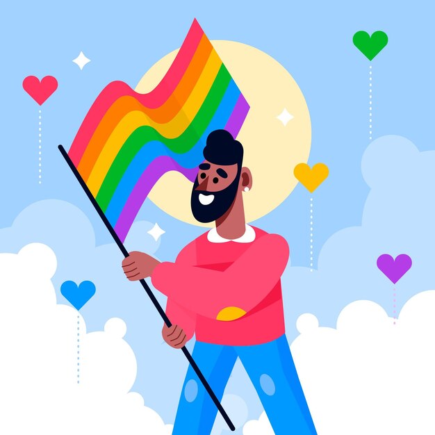 Ilustración de bandera plana del día del orgullo