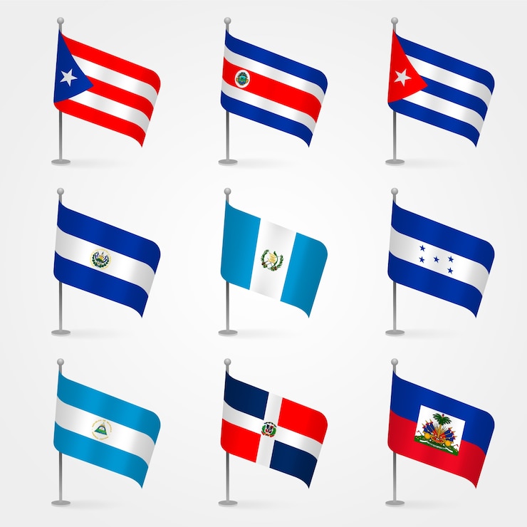 Vector gratuito ilustración de banderas de latam degradado