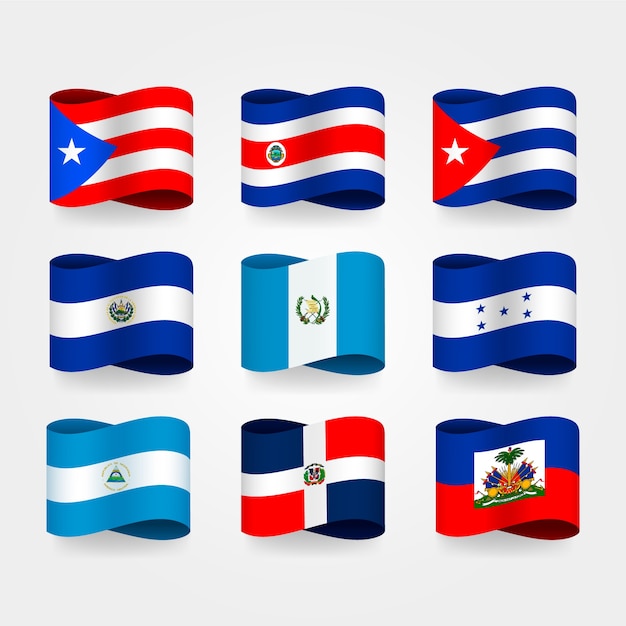 Ilustración de banderas de latam degradado