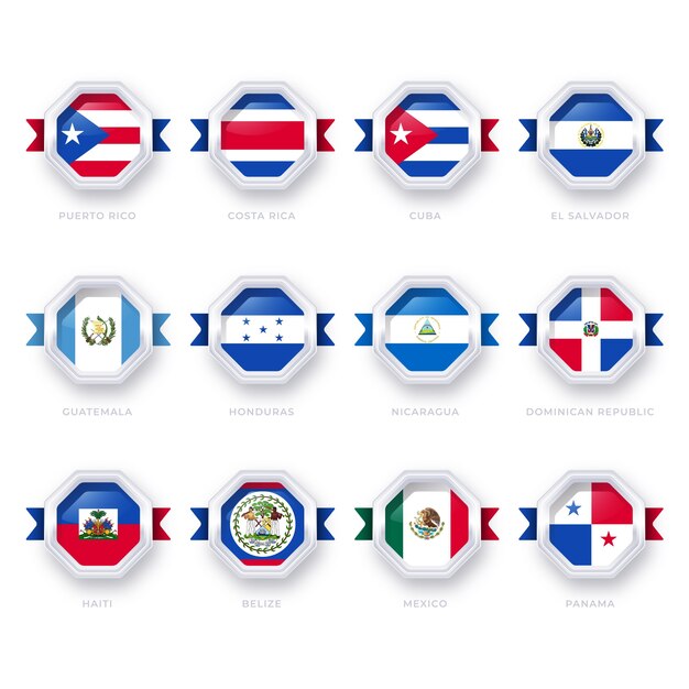 Ilustración de banderas de latam degradado