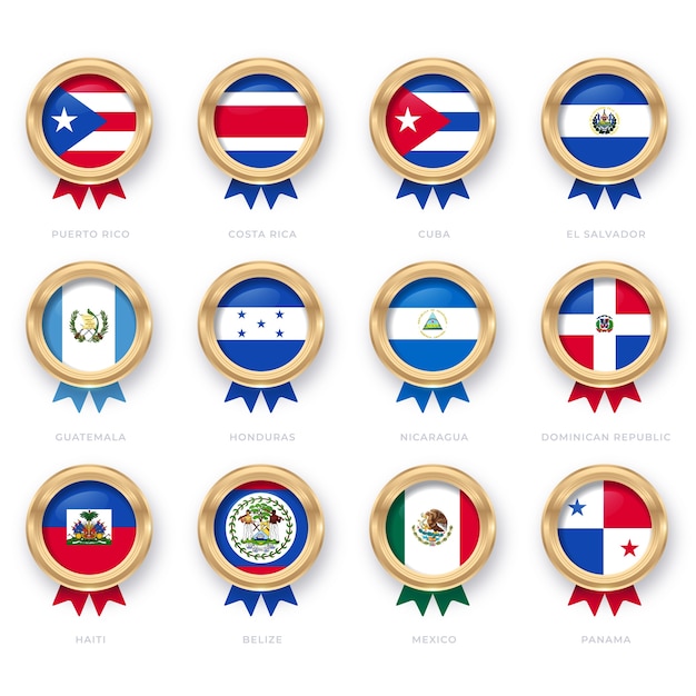 Ilustración de banderas de latam degradado