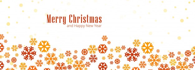 Ilustración de banner de tarjeta de copos de nieve de Navidad