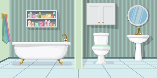 Vector gratuito ilustración de baño de moda