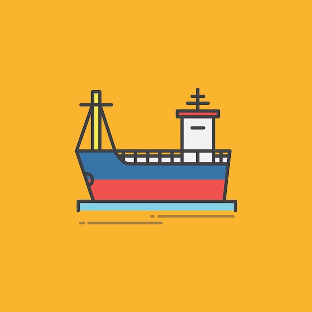 Vector gratuito ilustración de un barco de carga