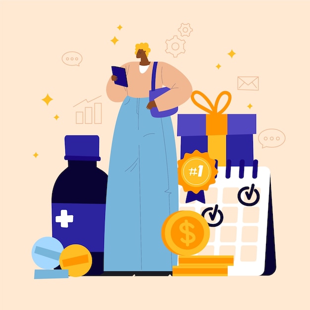 Ilustración basada en datos de diseño plano