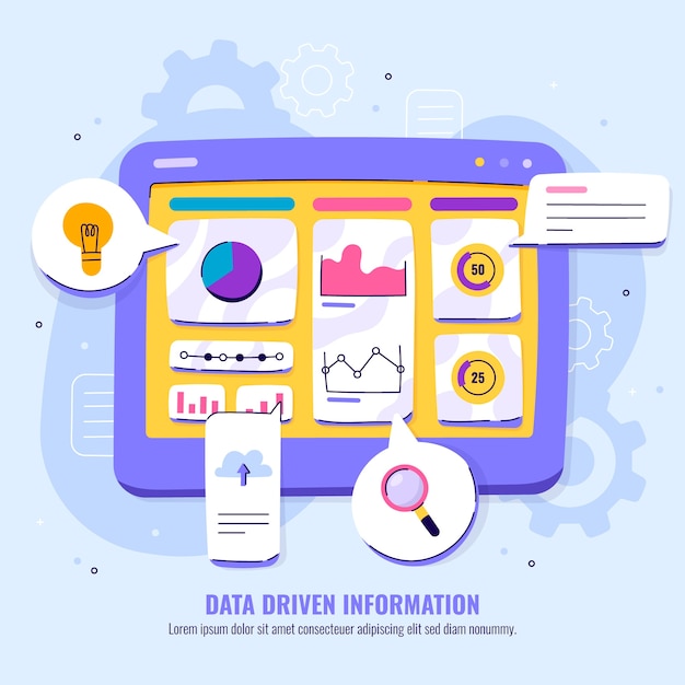 Vector gratuito ilustración basada en datos de diseño plano