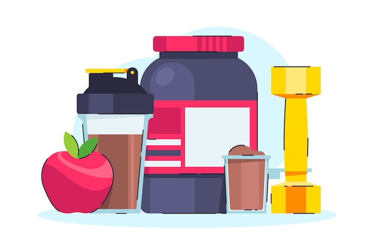 Vector gratuito ilustración de batido de proteínas