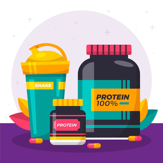 Ilustración de batido de proteínas