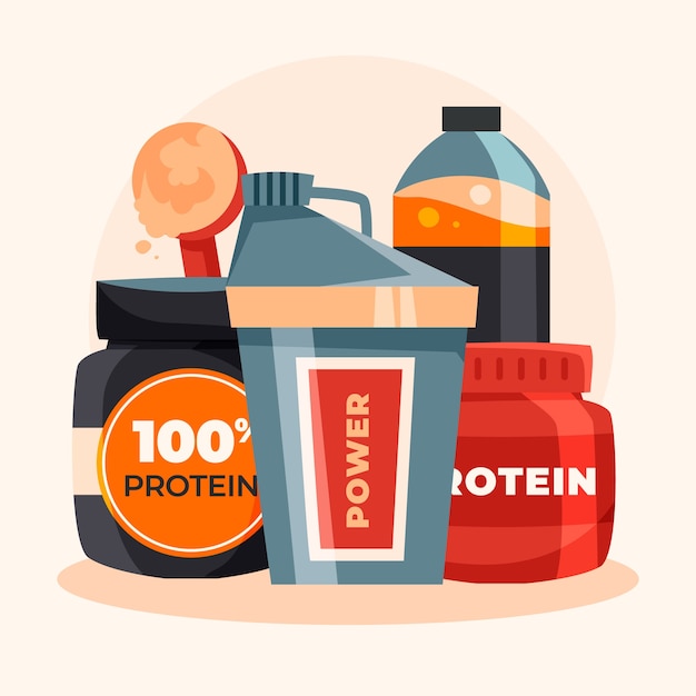Ilustración de batido de proteínas