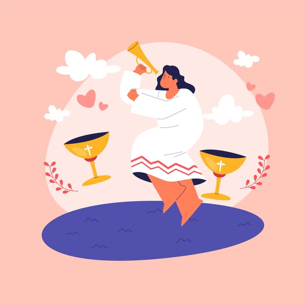 Ilustración de bautismo dibujada a mano