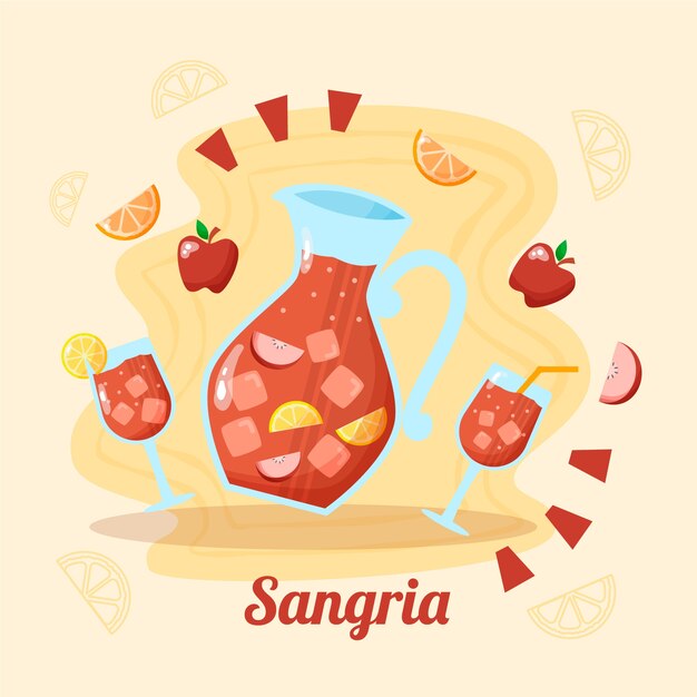 Ilustración de bebida de sangría deliciosa