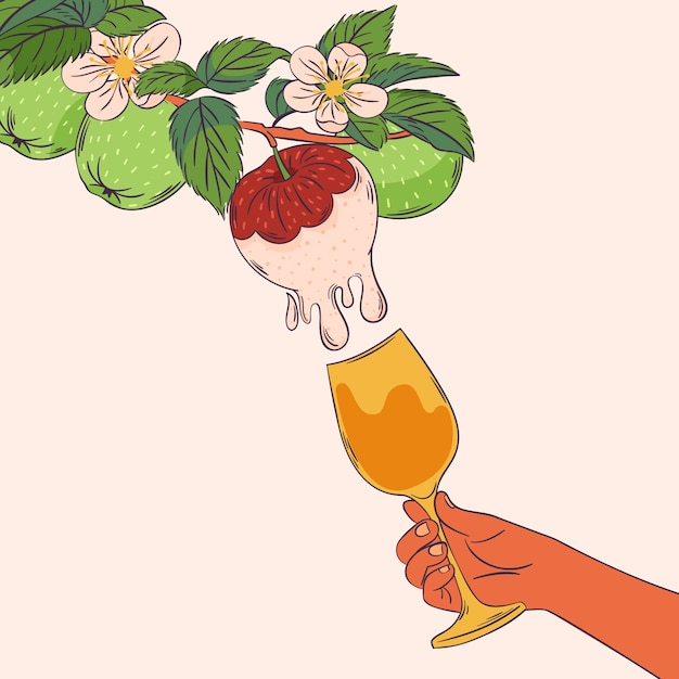 Ilustración de bebida de sidra deliciosa