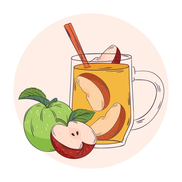 Ilustración de bebida de sidra deliciosa