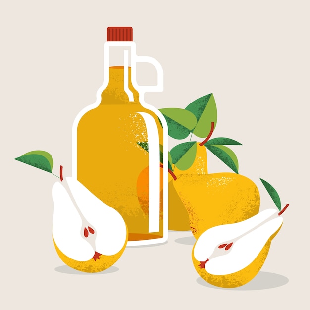 Vector gratuito ilustración de bebida de sidra deliciosa