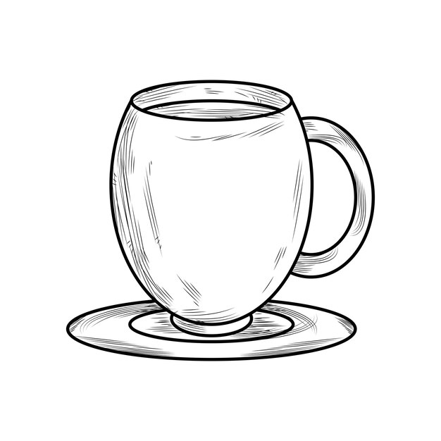 Ilustración de bebida de taza de café aislada
