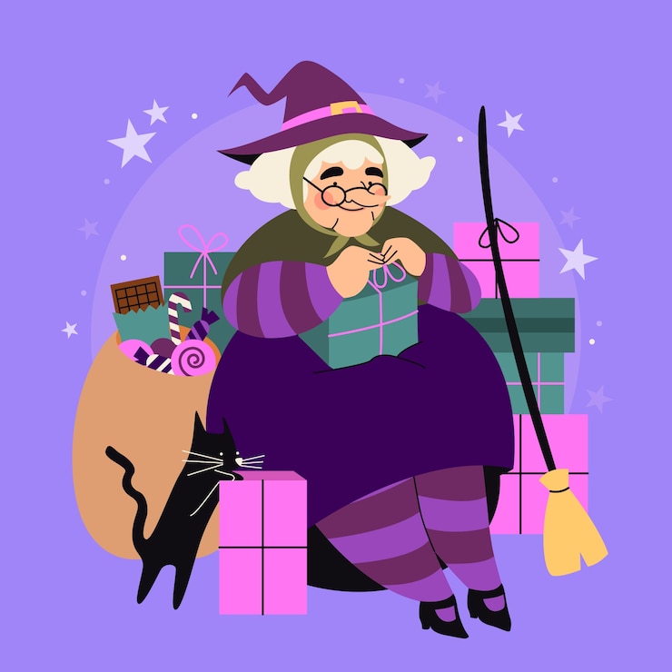 Vector gratuito ilustración de befana plana
