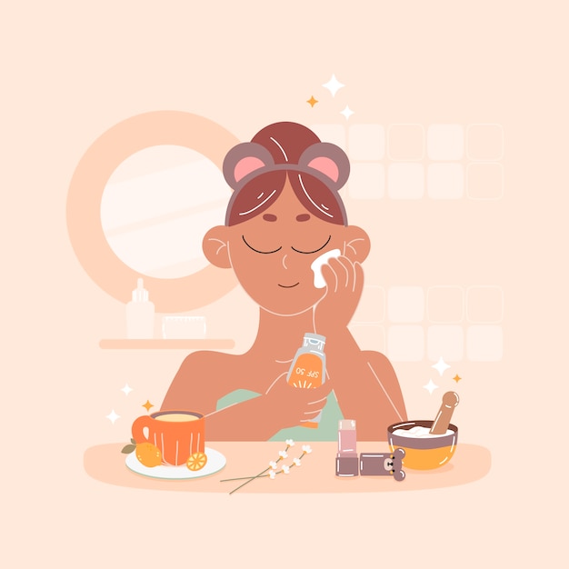 Vector gratuito ilustración de belleza coreana dibujada a mano