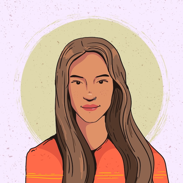 Ilustración de belleza étnica dibujada a mano