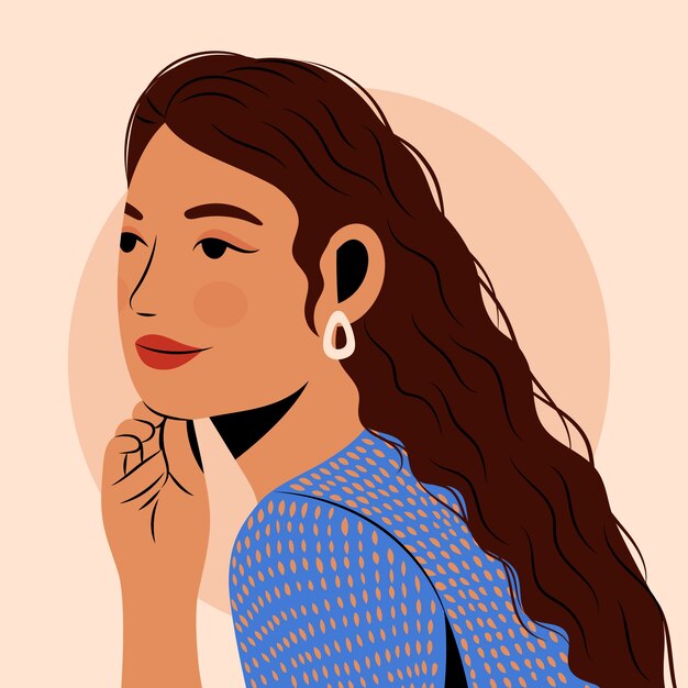 Ilustración de belleza étnica dibujada a mano
