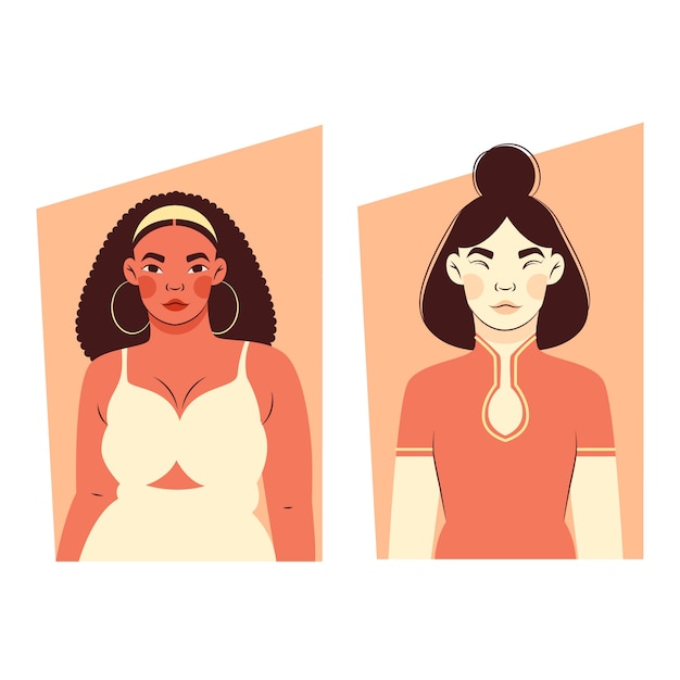 Vector gratuito ilustración de belleza étnica dibujada a mano