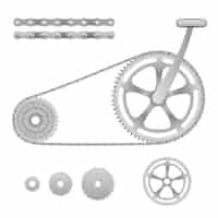 Vector gratuito ilustración de bicicleta de transmisión de cadena con pedal