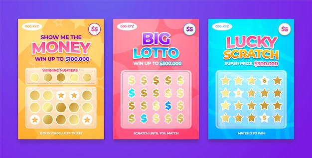 Ilustración de billete de lotería degradado
