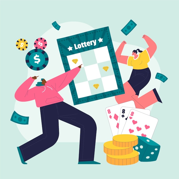 Ilustración de billete de lotería dibujado a mano