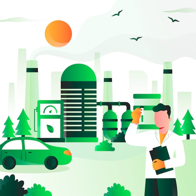 Ilustración de biocombustible degradado