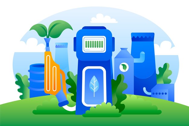Ilustración de biocombustible degradado