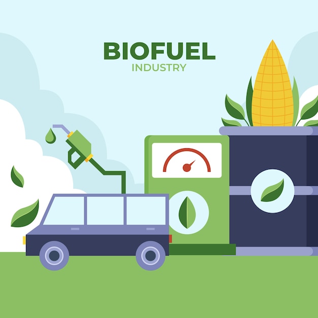 Vector gratuito ilustración de biocombustible de diseño plano