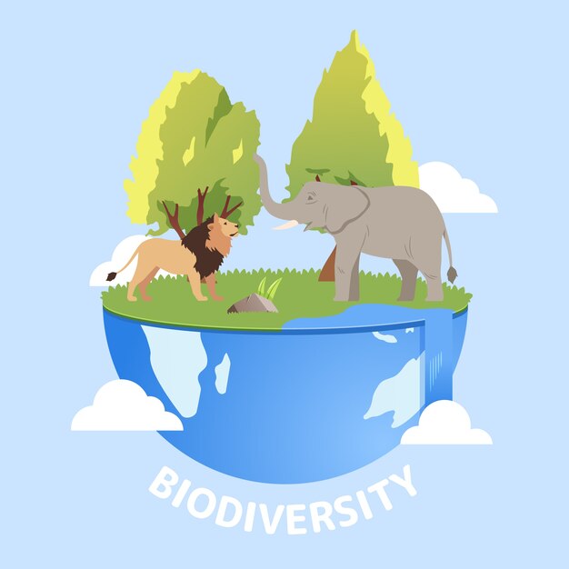 Ilustración de biodiversidad degradada